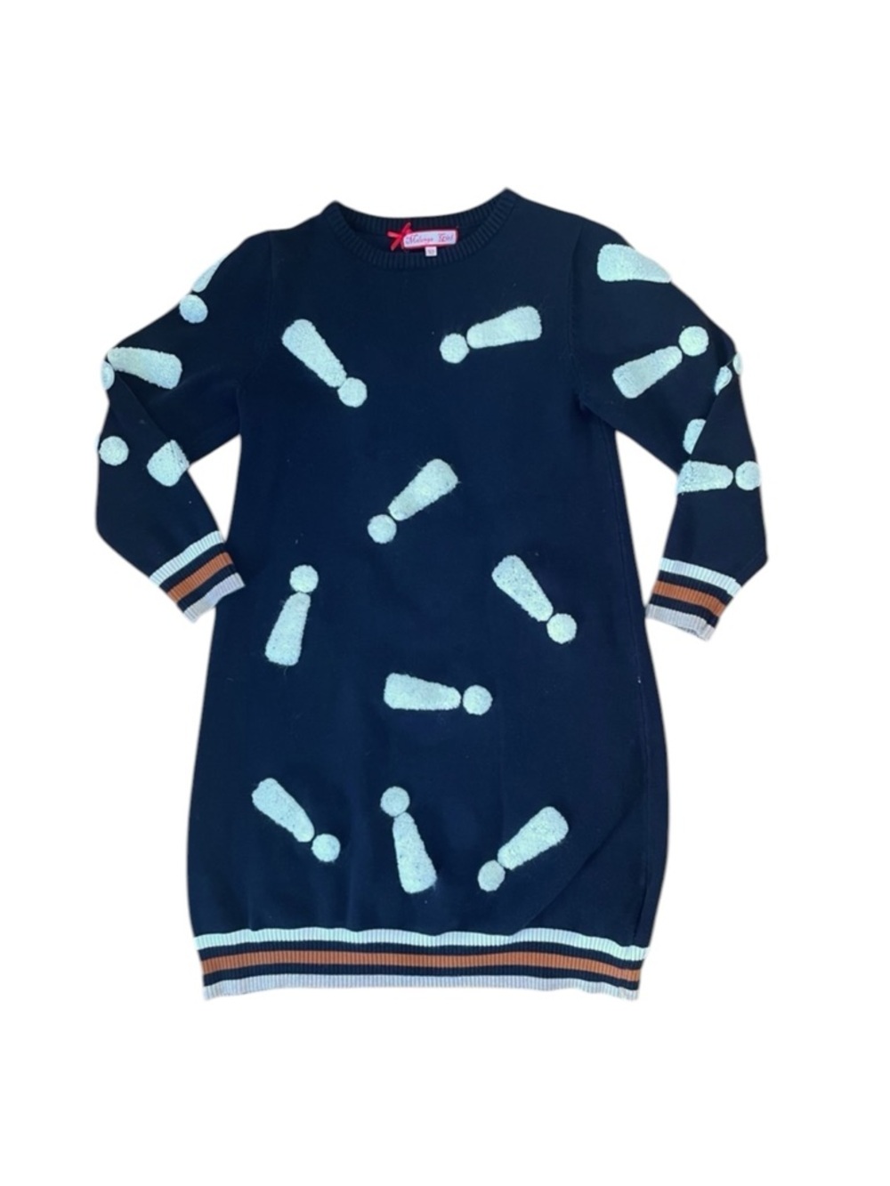 Melange Girl by Kidichic Knit Sweater Dress Girls Size 10 Black Knee Length